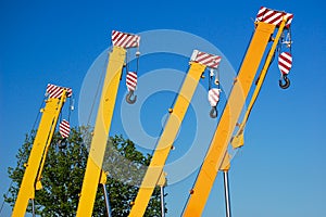 Yellow mobile crane