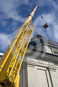 Yellow mobile crane