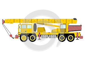 Yellow mobile crane