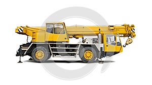 Yellow mobile crane