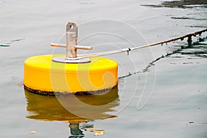 Yellow mooring buoys