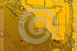 Yellow motherboard backside