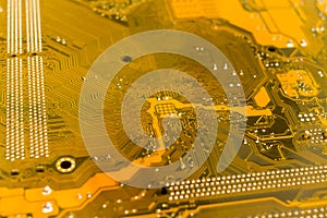 Yellow motherboard backside