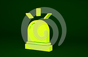 Yellow Motion sensor icon isolated on green background. Minimalism concept. 3d illustration 3D render