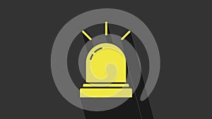 Yellow Motion sensor icon isolated on grey background. 4K Video motion graphic animation