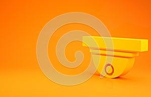 Yellow Motion sensor icon isolated on orange background. 3d illustration 3D render