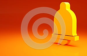 Yellow Motion sensor icon isolated on orange background. Minimalism concept. 3d illustration 3D render