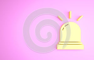 Yellow Motion sensor icon isolated on pink background. Minimalism concept. 3d illustration 3D render
