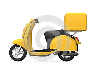 Yellow Motorcycle Delivery Box