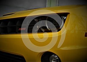 yellow muscle American car