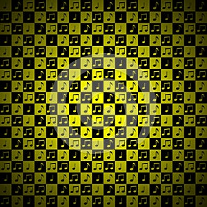 Yellow music note background