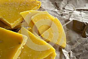 Yellow natural beeswax