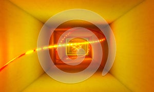 Yellow neon light abstract background