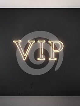 Yellow Neon VIP sign