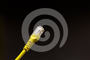 Yellow network cable or Lan cable with isolated