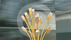 Yellow network cables