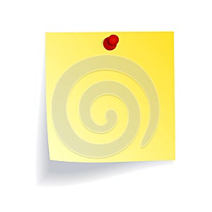 Yellow note with red push pin