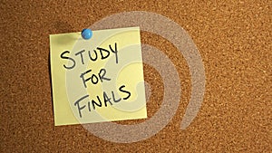 Reminder to study for finals photo
