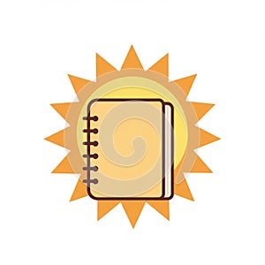 Yellow Notebook and Bright Sun Illustration