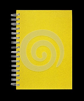 Yellow notebook isolated