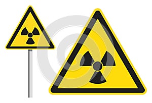 Yellow nuclear alarm sign illustration