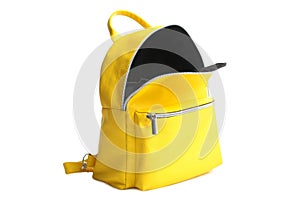 Yellow open backpack photo