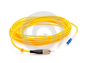 yellow optic fiber cables