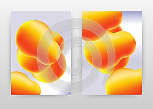 Yellow orange abstract 3D shapes abstract design for annual report, brochure, flyer, leaflet, poster. Orange gradient shapes