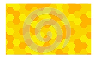 Yellow, orange beehive background. Honeycomb, bees hive cells pattern. Bee honey shapes. Vector geometric seamless texture symbol.