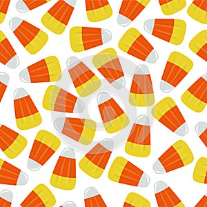 Yellow and Orange Candy Corn Square Seamless Vector Illustration 1