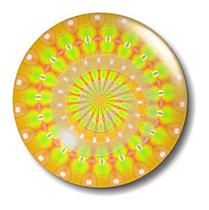 Yellow Orange Flower Button Orb
