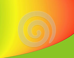 yellow, orange and highlight green color raster illustration background. oval shape segment