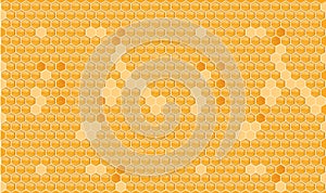 Yellow orange honeycomb background. Beehive with hexagon grid cells