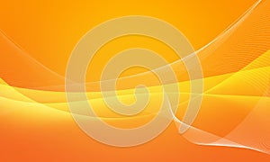 Yellow orange lines curve waves abstract technology background