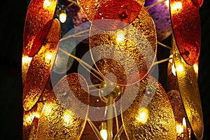 Yellow and orange modern ceiling light fixture