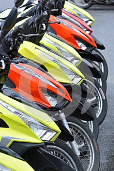 Motorbikes lined up photo