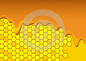 Yellow and orange pattern with honeycomb and honey drips