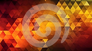 Orange geometry abstract background for design, geometric shapes, triangles, color gradient, Generative AI