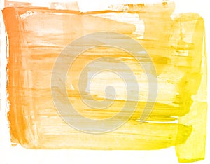 Yellow and orange watercolor paint background, lettering scrapbook sketch.