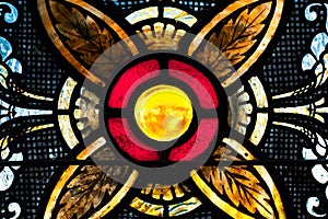 Yellow Orb in Stained Glass