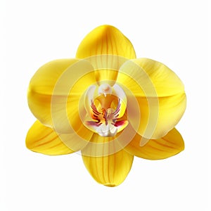 Yellow Orchid Flower Clipart: Hyper-realistic Illustration Of Vibrant Phalaenopsis