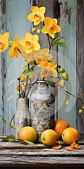 Yellow Orchid And Lime Bouquet: A Tribute To Guido Borelli Da Caluso