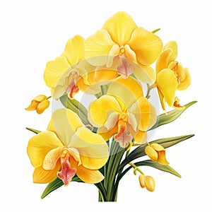 Yellow Orchid Vector Illustration - High-quality Clipart Image