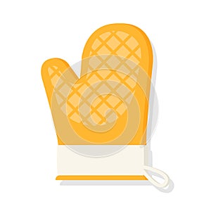 Yellow oven mitt cartoon illustration