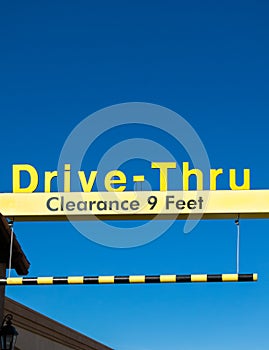 Yellow Overhead McDonald's Drive-Thru Sign