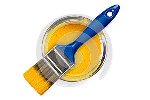 Yellow paint can