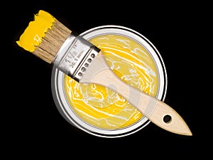 Yellow Paint can and brush