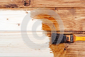 Yellow paint varnish wooden matchboards photo