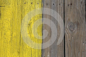 Yellow painted wooden planks
