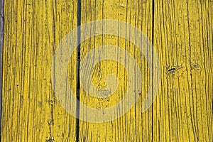 Yellow painted wooden planks